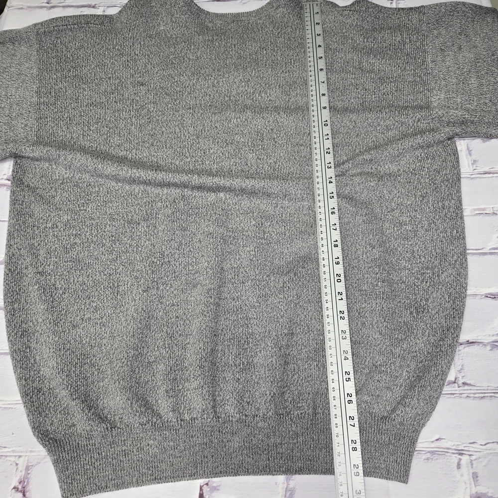 Vintage 1980's Pringle Of Scotland V-neck Sweater 100% Lambswool Gray‎ Sz XL